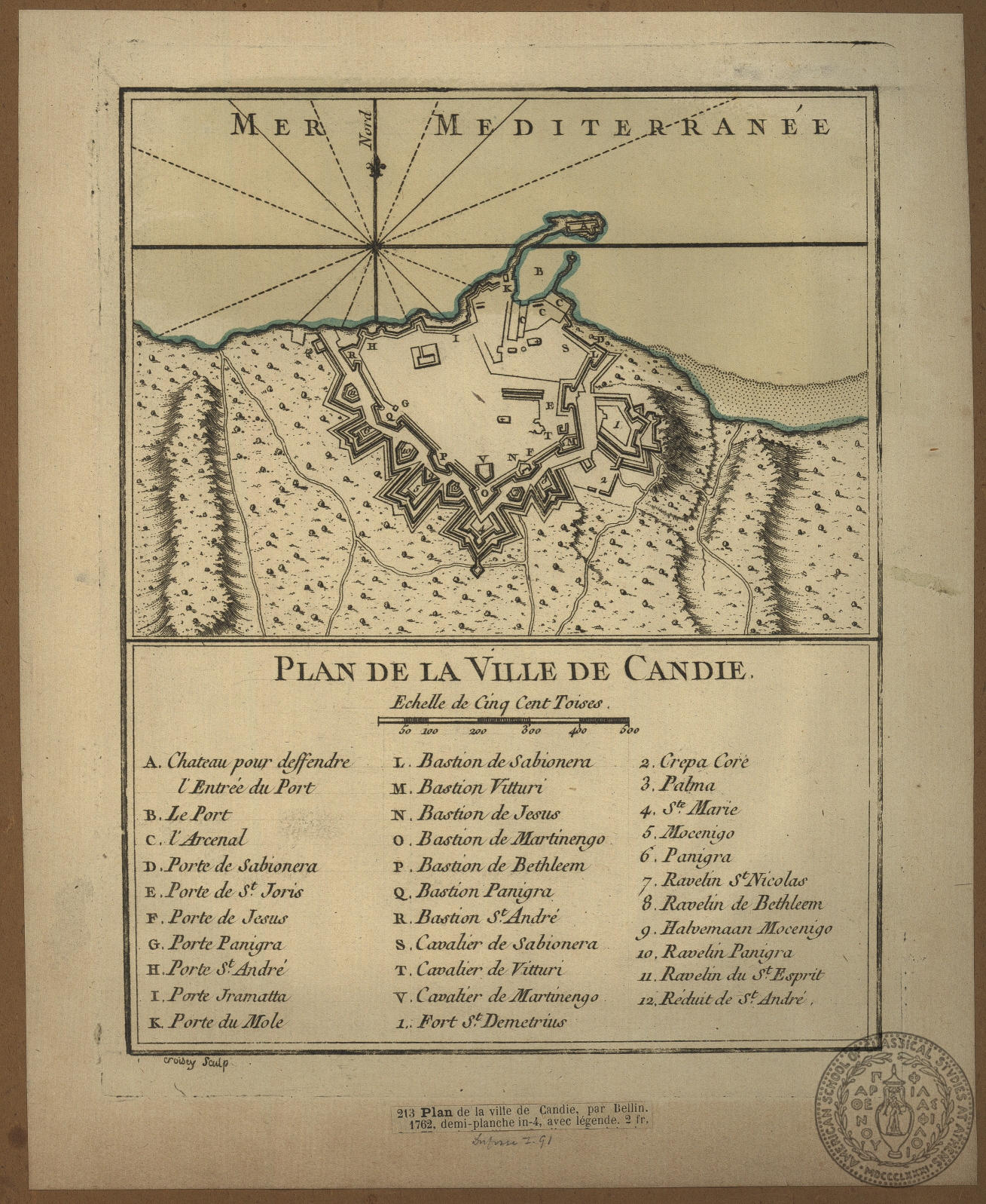Plan de la ville de Candie.